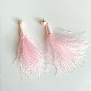 Bauble Bar Pink Feather Earrings